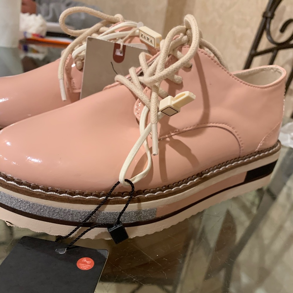 Girls Zara mauve/pink loafer 32